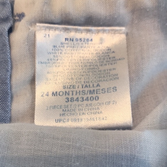 B.T. Kids Chambray Blue with White Eyelet Dress Size 24 Months - Picture 5 of 8